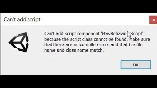 Unity can't add script compoment can't add script class çözümü!!!