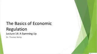 A Summing Up -- The Basics of Economic Regulation (Lecture 14)