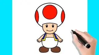 Como dibujar a Toad de Super Mario
