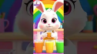 Baby bunny makes rainbow juice 🌈 orange carrot purple grape 🍇 secret recipe ✨ 😋 #shorts #3d #juice