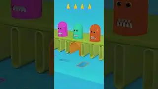 Funny 3D Monsters Shape Matching 🟥🟨🟩 | Satisfying Animation #shorts