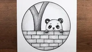 Kolay karakalem sevimli panda resmi adım adım nasıl çizilir