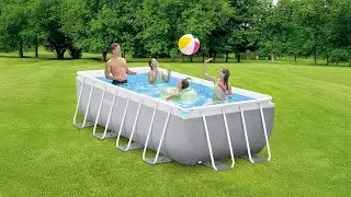 Intex Prism Frame Rectangular Pool Set with Filter Pump & Ladder
