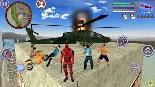 Deadpool Rope Hero Vice Town Crime Simulator #3 - Fun at Miami Army Helicopter - Android Gameplay