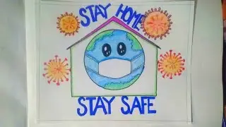 Coronavirus drawing / save  earth  from  corona  virus