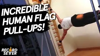 Most Behind-The-Back Human Flag Pull-Ups!