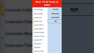 Best 12 AI Tools in 2024 #fyp #technology #viralvideo