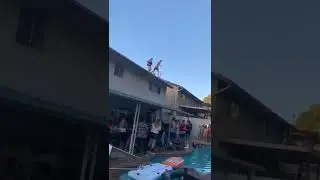 Party Pool Jump Gone Wrong 😮 #poolparty #fails #shorts