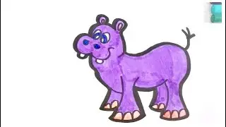How to draw a hippo | Drawing and coloring