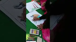 sit and draw competition 🖍🖌🎨🏅🖌 #viral #shorts #kids #drawing