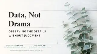 Data  Not Drama:  Observing the Details without Judgement