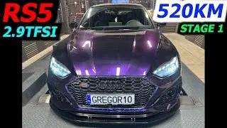 AUDI RS5 520KM Face Lift F5 2.9TFSI DECA STAGE 1 GREGOR10 ChipTuning Poland LAUNCH CONTROL START
