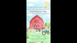Farm Barnyard Animals Baby Shower Video Invitation