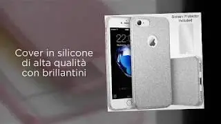 TecHERE StarCase - Custodia Cover morbida con brillantini glitter per Apple iPhone 7 / 8