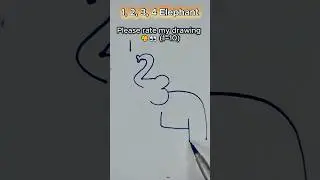 Elephant Drawing Using Numbers 1 2 3 4 😱 | Super Easy Trick Art #shorts