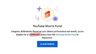 YouTube #Shorts Bonus was $????? from 7.8M Views in August 2022 💰