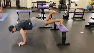 Feet elevated yoga push ups