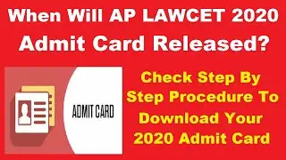 AP LAWCET 2020 Admit Card (Released) - Check How to Download Hall Ticket By Official Link