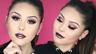 Last Minute Thanksgiving Makeup Tutorial 2016 | Orange Cranberry Eyes + Vampy Metallic Lip