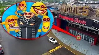 DRONE CATCHES MEGA MINIONS AT THE MOVIES!! (DESPICABLE ME 4)