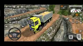 12 Wheeler Stones And Sand Transporter Truck Driving In Offroad | Bharat Benz Truck Mod For Bussid