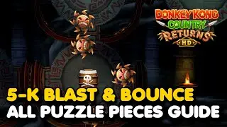 Donkey Kong Country Returns HD - Blast & Bounce 5-K (All Puzzle Pieces Locations)
