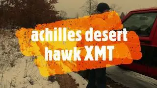 Achilles Desert Hawk XMT tire. man gets powers well doing a review