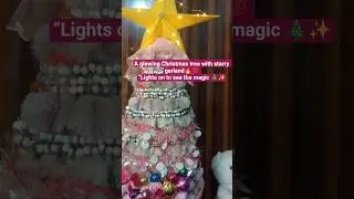 ✨Christmas tree with starry garland🎄#diy #christmastree#trend #viral #uniquetree#homedecor#5mincraft