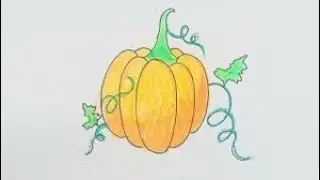 How To Draw A Pumpkin Step by step | learn simple Pumpkin drawing easy drawing to beginners