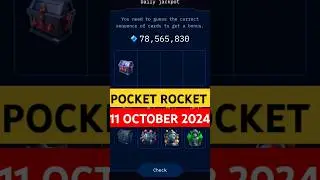 Pocket Rocket Daily Combo 11 October |Pocket Rocket Combo Today | Pocket Rocket