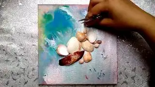 How To|Sea themed canvas painting DIY|Tutorial For Beginners