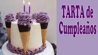 Tarta de cumpleaños con decoración original, pastel muy fácil