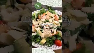 Day 5 | Detox week 🥬 Shrimp and avocado salad 🦐 #detoxweek #shrimp #avocado #пп #lightdinners