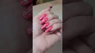 Hot Pink Inlay #nails #nailart #naildesigns #glitternails #glitterati #highpointnails #hardgelnails