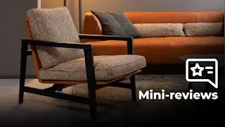 Poltroncina bassa legno pelle Halley