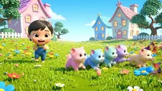 Five Silly Baby Kittens Chasing Butterflies | Kids Songs & Nursery Rhymes