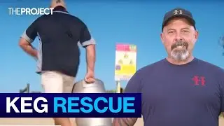 Incredible Moment Man Rescues Father And Son From Rip With Beer Keg