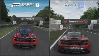Forza Motorsport 7 vs Project CARS 2 - McLaren 720S at Brands Hatch