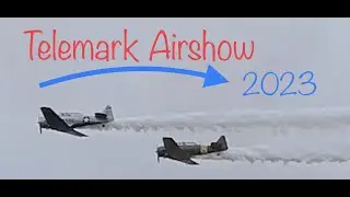 Telemark AirShow 2023 with figther jet Saab Viggen, SK60, and extra 300 ++