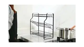 ZUHNE 3-Tier Black Under-sink Storage Organizer or Countertop Spice Rack, Snap assembly