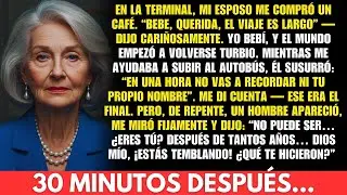 Mi esposo me dio un café en la terminal y susurró: “En una hora no recordarás ni tu nombre”