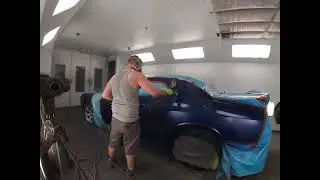 dodge challenger paint job  paint code PBM  base coat divilbiss dv1 clear coat  WS400 Super Nova