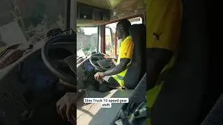 Sino Truck 10 speed gear shift. Road construction Yumbe district, Uganda #sinoamerican #sino