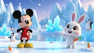 Mickey Mouse Meets the Little Rabbit at Ice Land ❄️🐰 | Fun Kids Cartoon Story
