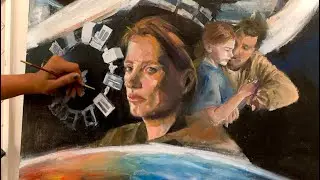 🪐 Interstellar Movie Poster Painting 🪐 | Oil Painting Timelapse