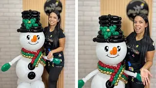 MUÑECO DE NIEVE para Navidad- Decoración Navideña con globos - balloon tutorial 