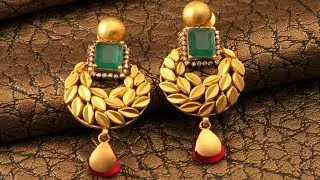 Antique Green Stone Setting Earrings Designs 2018