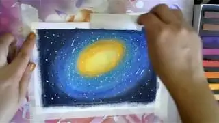How To Draw Galaxy | How to draw Space Painting With Soft Pastels Artwork