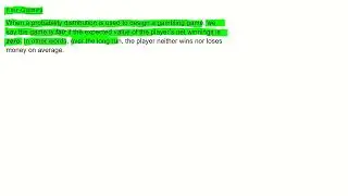 IB AA Discrete Random Variables Fair Games