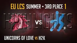 Unicorns of Love vs H2K Game 1 | HIGHLIGHTS PLAYOFFS 3rd Place EU LCS Summer S5 2015 | UOL vs H2K G1
